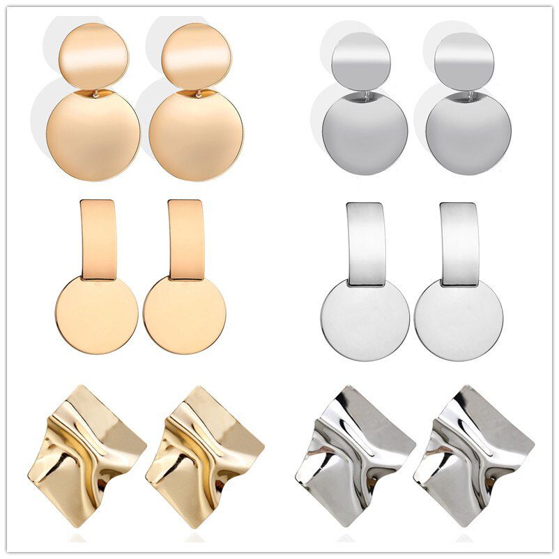 Fashion Statement Earrings 2019 Big Geometric Round Earrings For Women Hanging Dangle Earrings Drop Earing Modern Female Jewelry