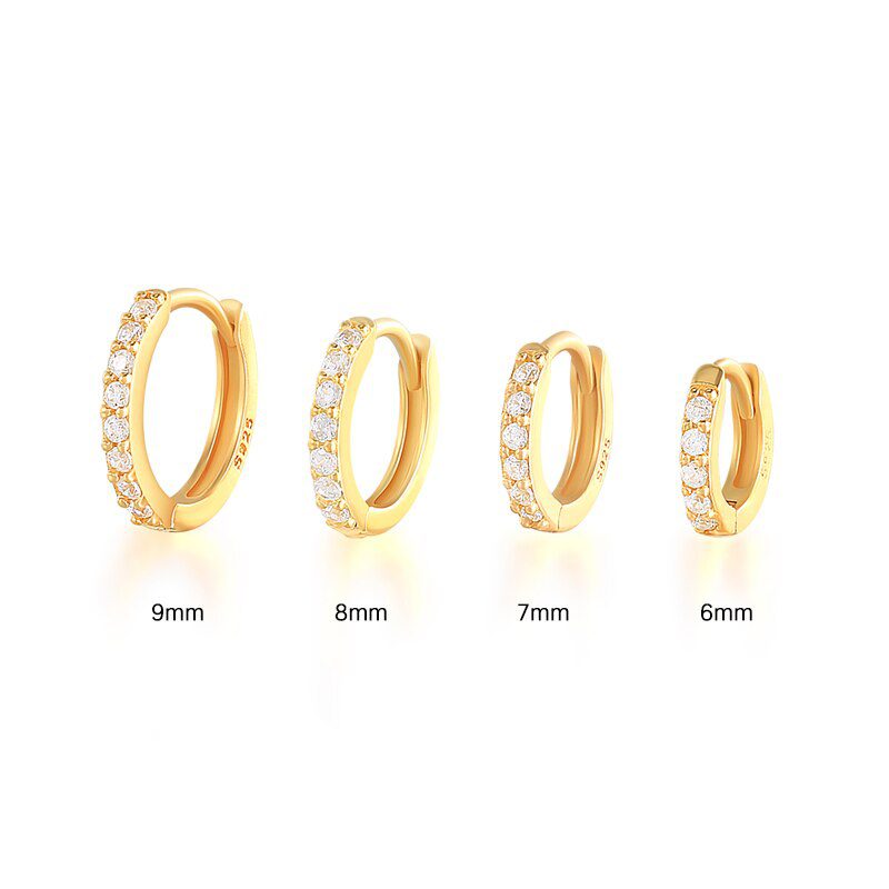 Roxi 925 Sterling Silver Earrings For Women/Men Small Hoop Earrings Ear Bone aros Tiny Ear Nose Ring Girl aretes ear hoops A30