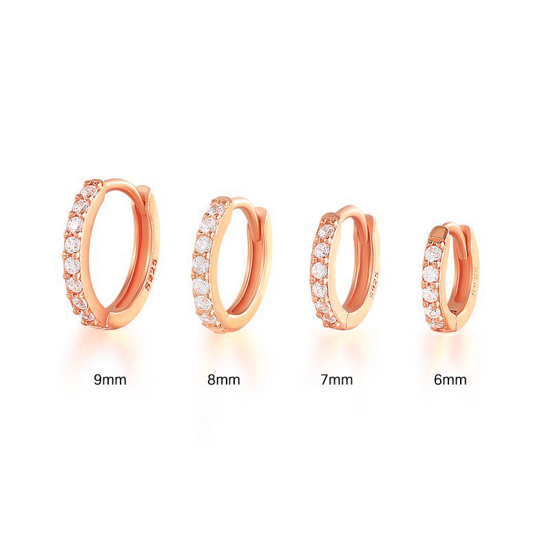 Roxi 925 Sterling Silver Earrings For Women/Men Small Hoop Earrings Ear Bone aros Tiny Ear Nose Ring Girl aretes ear hoops A30