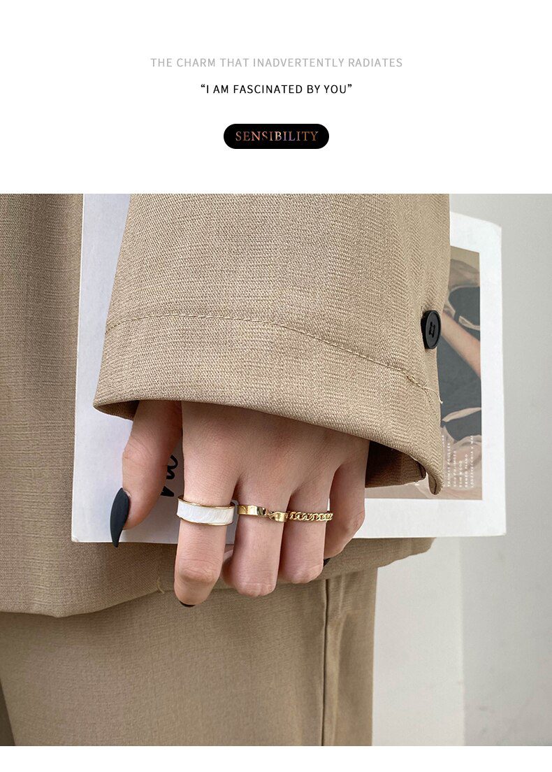 2020 New Gothic Style Three Piece Opening Rings For Woman Fashion Korean Jewelry European and American Wedding Party Sexy Ring