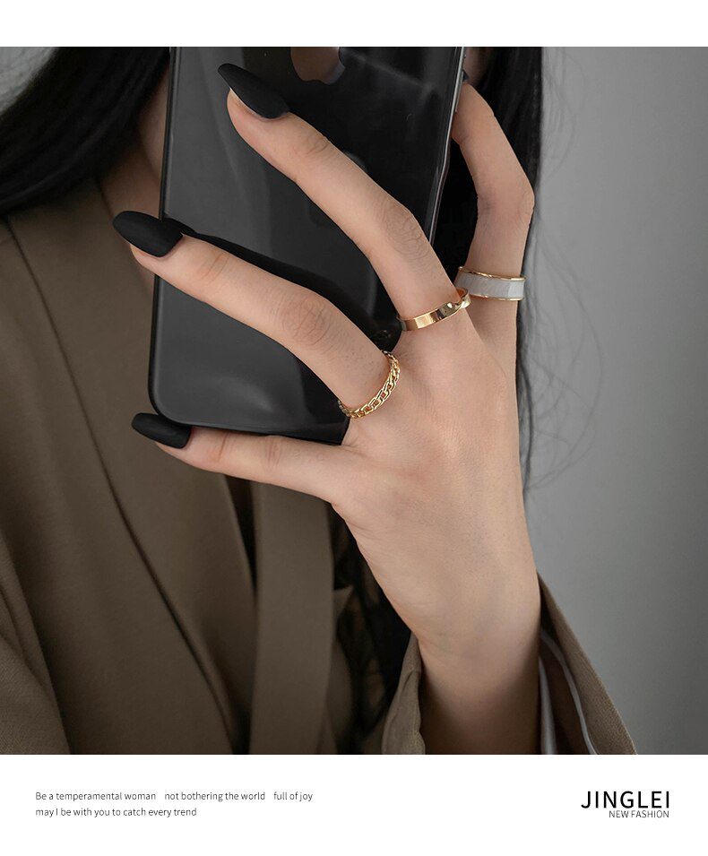 2020 New Gothic Style Three Piece Opening Rings For Woman Fashion Korean Jewelry European and American Wedding Party Sexy Ring