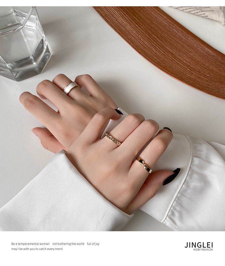 2020 New Gothic Style Three Piece Opening Rings For Woman Fashion Korean Jewelry European and American Wedding Party Sexy Ring