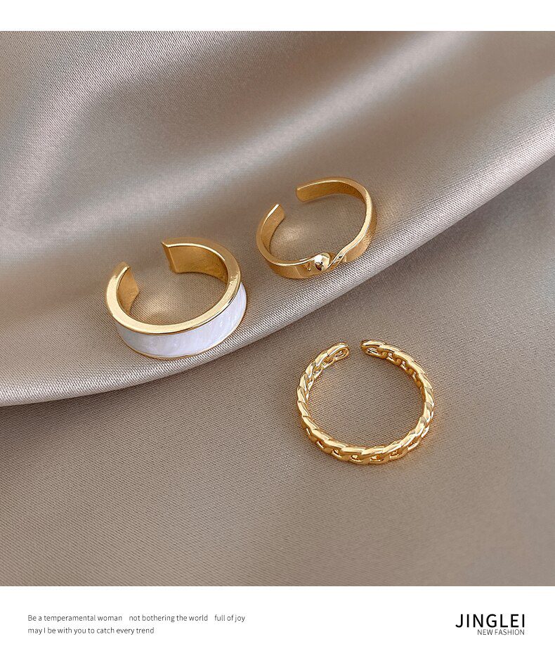 2020 New Gothic Style Three Piece Opening Rings For Woman Fashion Korean Jewelry European and American Wedding Party Sexy Ring