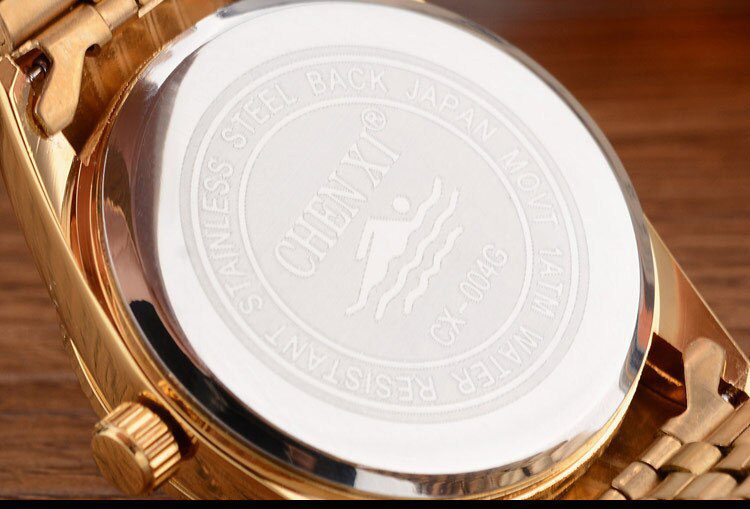 CHENXI Brand Top Luxury Ladies Gold Watch Women Golden Clock Female Women Dress Rhinestone Quartz Waterproof Watches Feminine