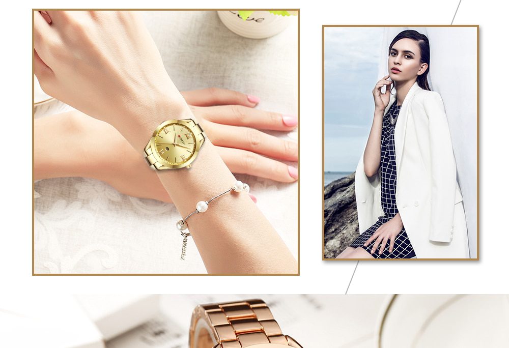 CURREN Gold Watch Women Watches Ladies 9007 Steel Women's Bracelet Watches Female Clock Relogio Feminino Montre Femme