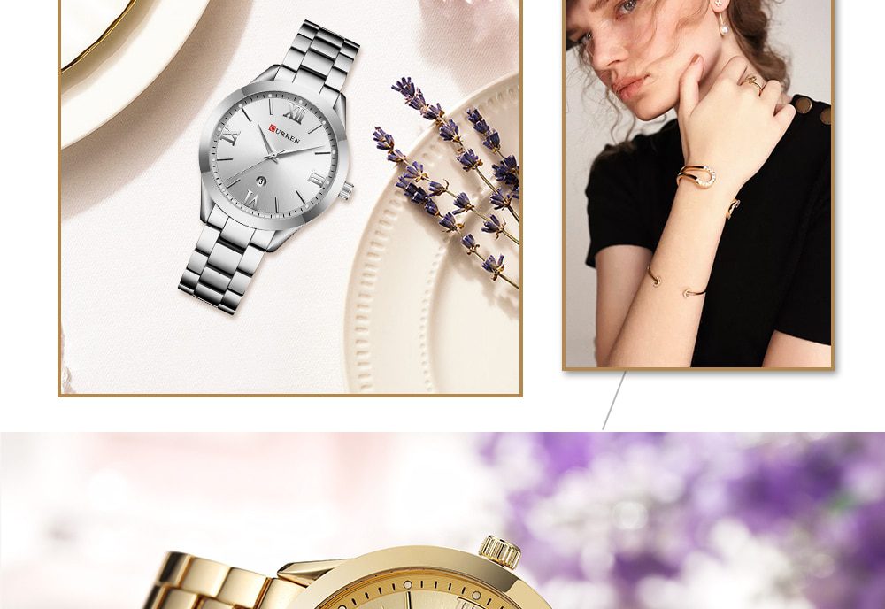 CURREN Gold Watch Women Watches Ladies 9007 Steel Women's Bracelet Watches Female Clock Relogio Feminino Montre Femme