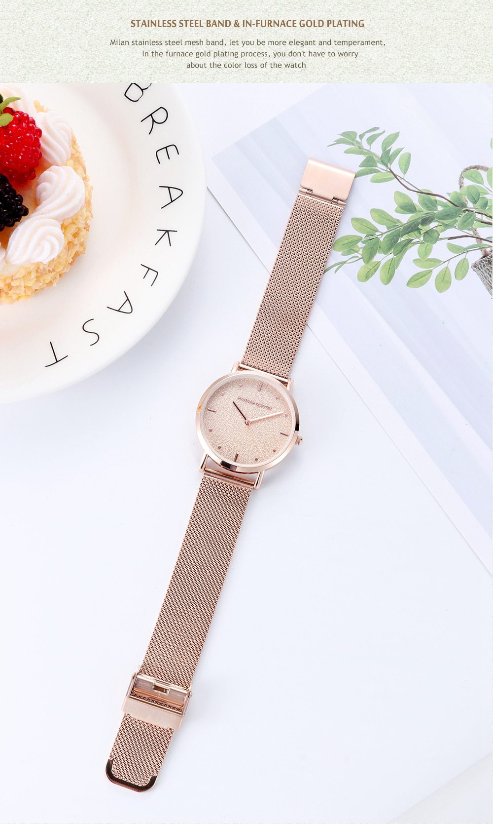 Sahara Desert Dial New Design 2021 Top Brand Luxury Japan Quartz Wristwatch Stainless Steel Rose Gold Waterproof Watch for Women