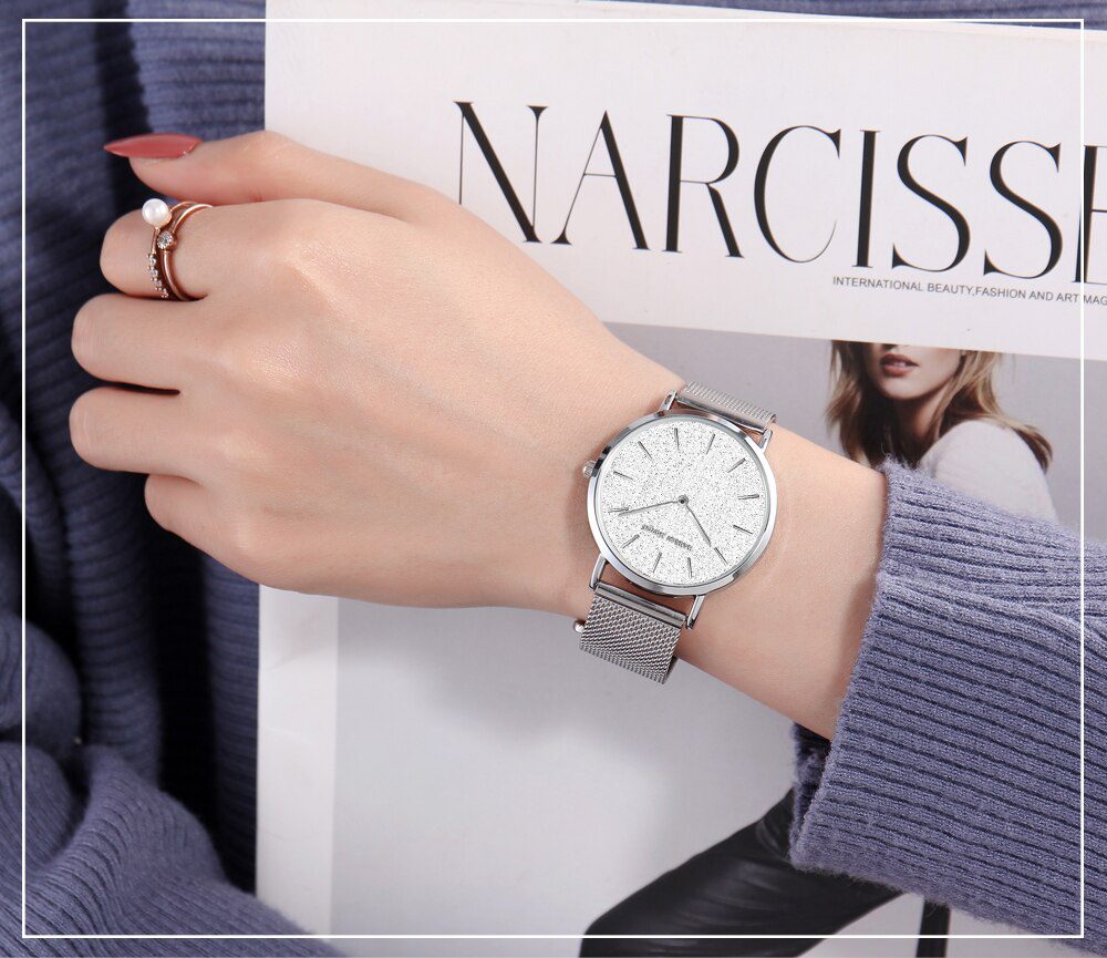 Sahara Desert Dial New Design 2021 Top Brand Luxury Japan Quartz Wristwatch Stainless Steel Rose Gold Waterproof Watch for Women