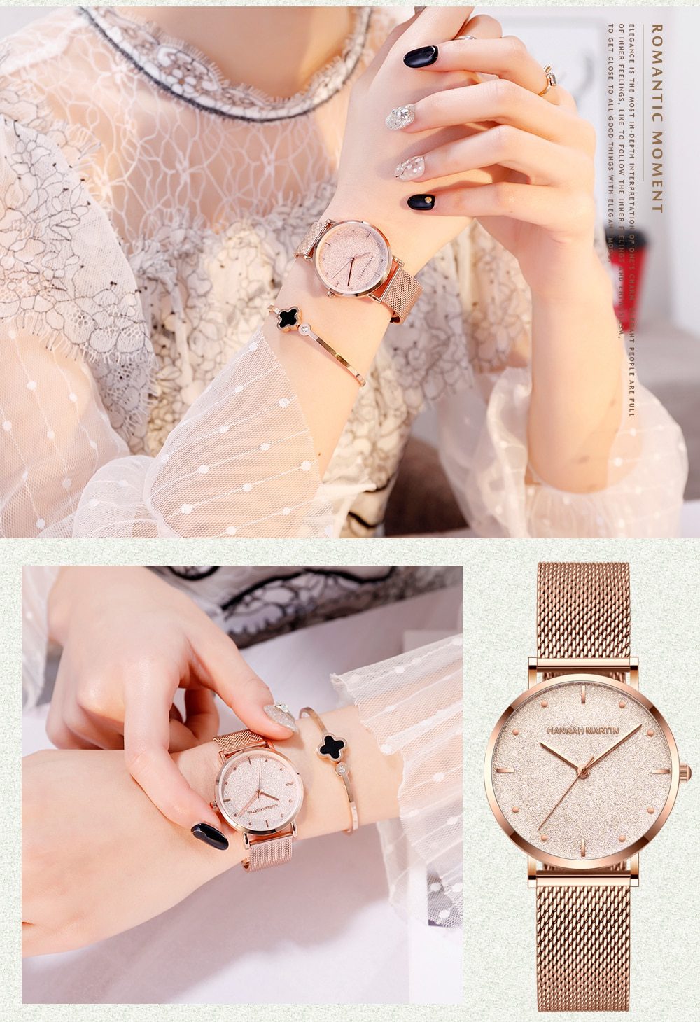 Sahara Desert Dial New Design 2021 Top Brand Luxury Japan Quartz Wristwatch Stainless Steel Rose Gold Waterproof Watch for Women