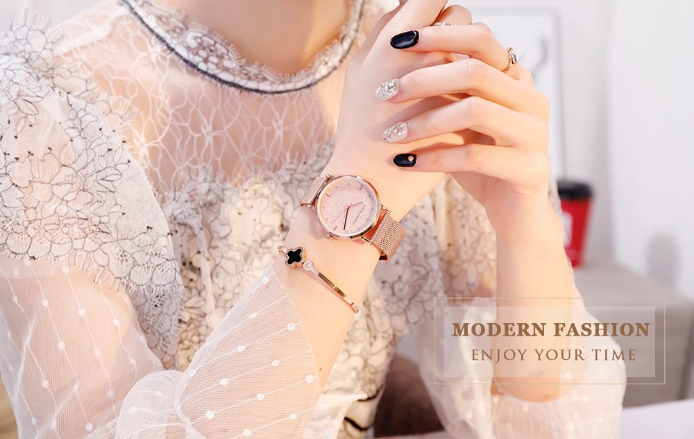 Sahara Desert Dial New Design 2021 Top Brand Luxury Japan Quartz Wristwatch Stainless Steel Rose Gold Waterproof Watch for Women