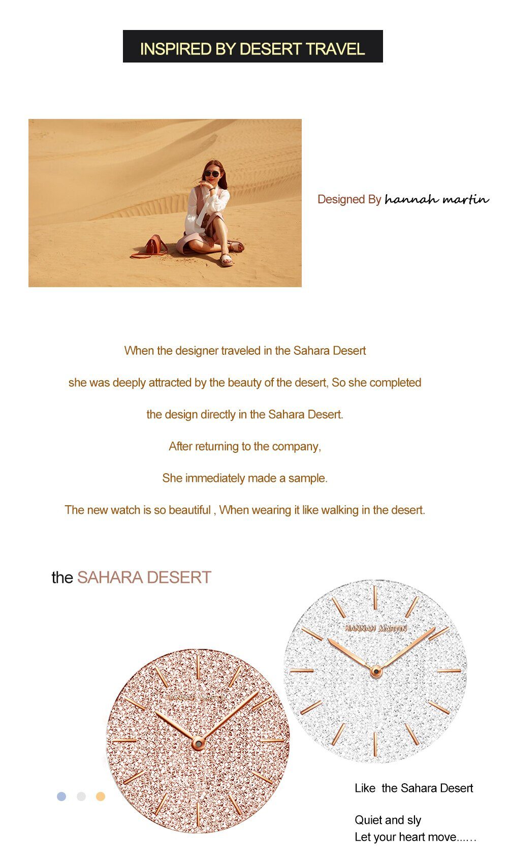 Sahara Desert Dial New Design 2021 Top Brand Luxury Japan Quartz Wristwatch Stainless Steel Rose Gold Waterproof Watch for Women
