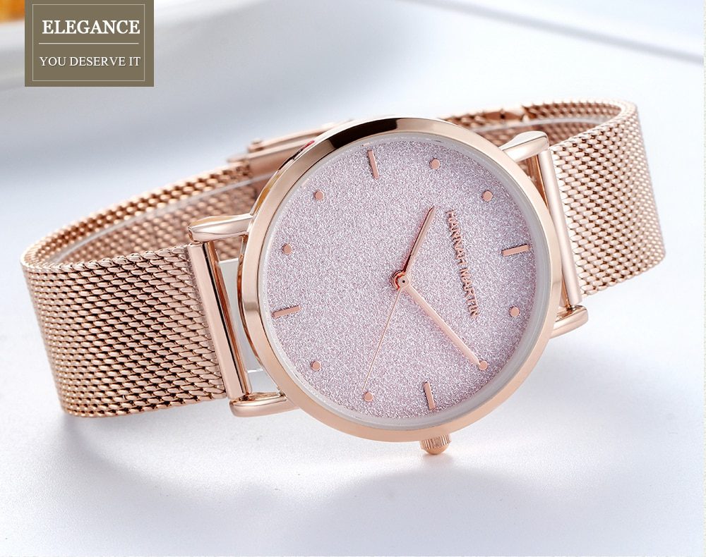 Sahara Desert Dial New Design 2021 Top Brand Luxury Japan Quartz Wristwatch Stainless Steel Rose Gold Waterproof Watch for Women