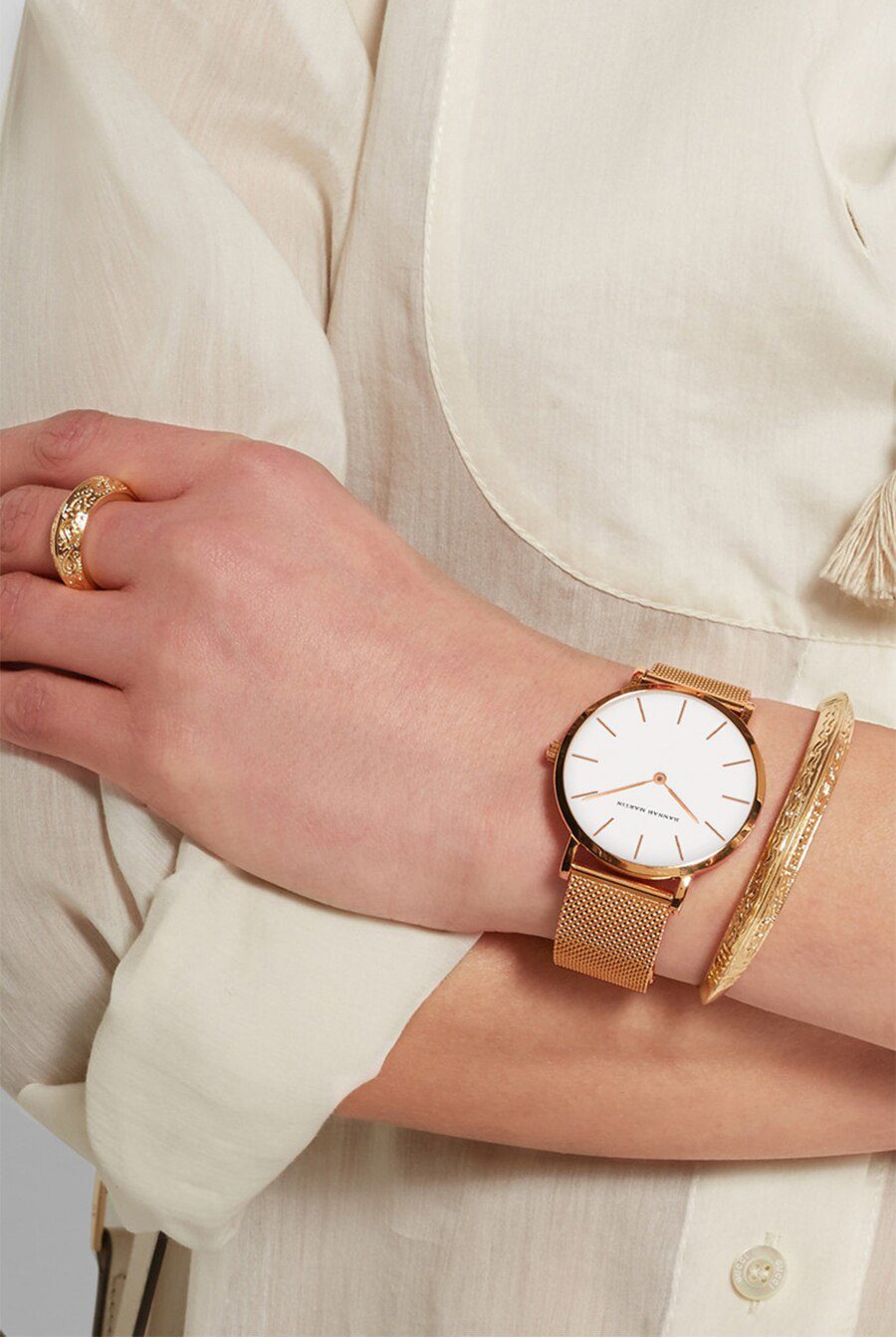 Women Watch 1 set Bracelet Japan Quartz Movement Simple Waterproof Rose Gold Stainless Steel Mesh Ladies watch relogio feminino