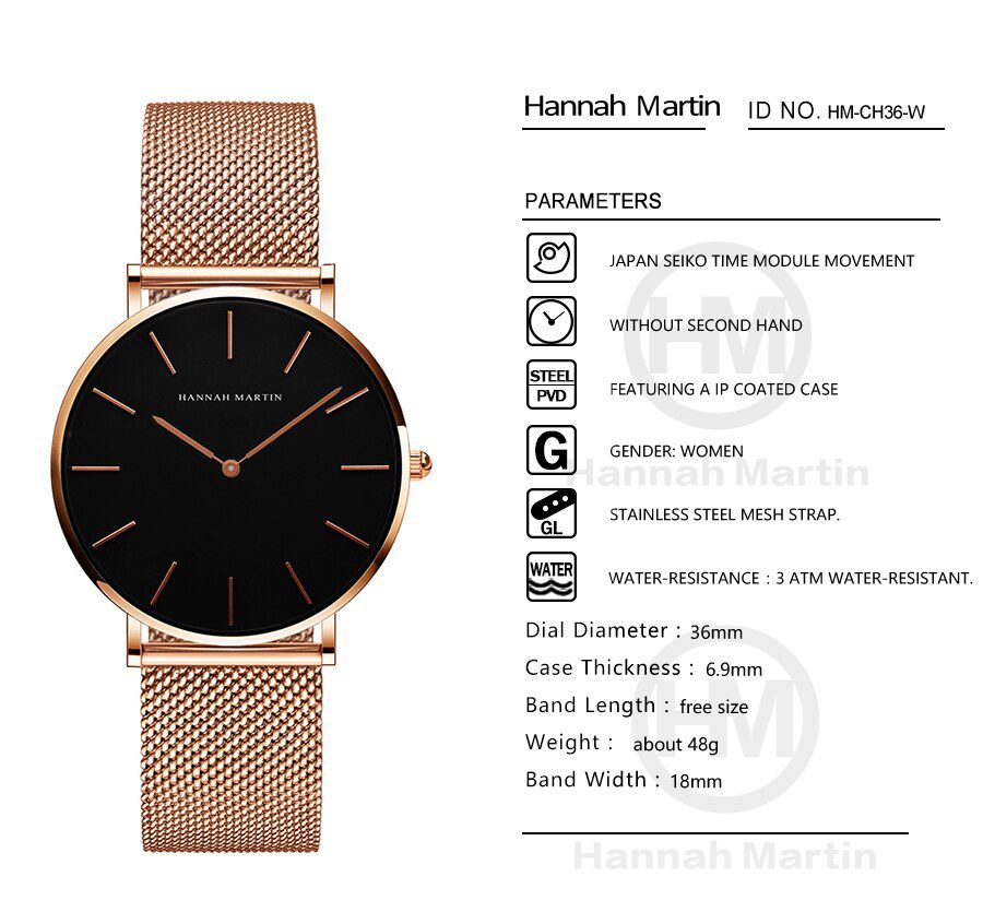 Women Watch 1 set Bracelet Japan Quartz Movement Simple Waterproof Rose Gold Stainless Steel Mesh Ladies watch relogio feminino
