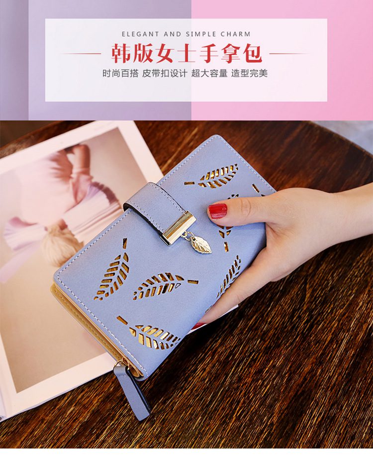 Women Wallet PU Leather Purse Female Long Wallet Gold Hollow Leaves Pouch Handbag For Women Coin Purse Card Holders Clutch Women Wallet PU Leather Purse Female Long Wallet Gold Hollow Leaves Pouch Handbag For Women Coin Purse Card Holders Clutch