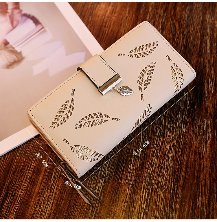 Women Wallet PU Leather Purse Female Long Wallet Gold Hollow Leaves Pouch Handbag For Women Coin Purse Card Holders Clutch Women Wallet PU Leather Purse Female Long Wallet Gold Hollow Leaves Pouch Handbag For Women Coin Purse Card Holders Clutch