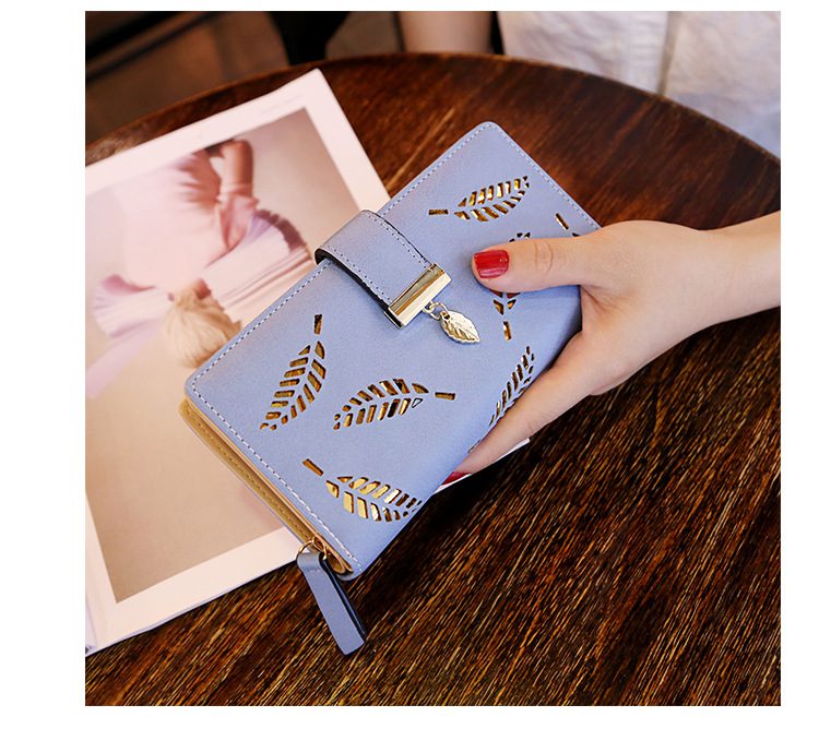 Women Wallet PU Leather Purse Female Long Wallet Gold Hollow Leaves Pouch Handbag For Women Coin Purse Card Holders Clutch Women Wallet PU Leather Purse Female Long Wallet Gold Hollow Leaves Pouch Handbag For Women Coin Purse Card Holders Clutch