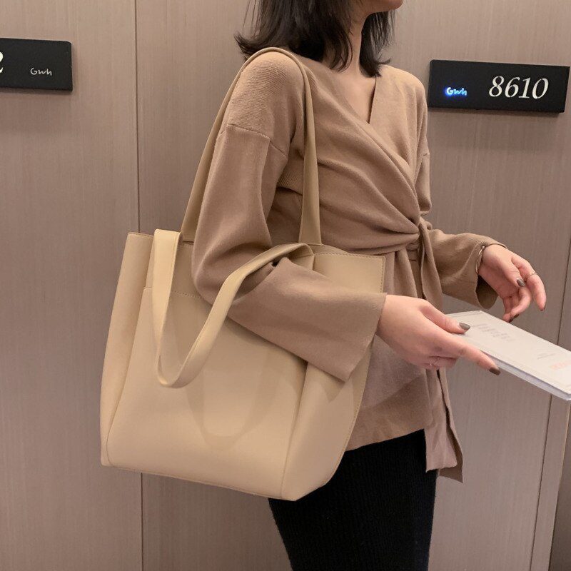 Hot sale large women's bag large capacity shoulder bags high quality PU leather shoulder bags ladies wild bags sac a main femme