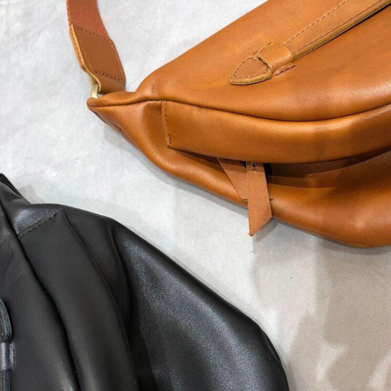Genuine Leather Chest Shoulder Bag Cool Crossbody Packs for Woman Cowhide Female Spring High Quality Belt Saddle Shoulder Bags