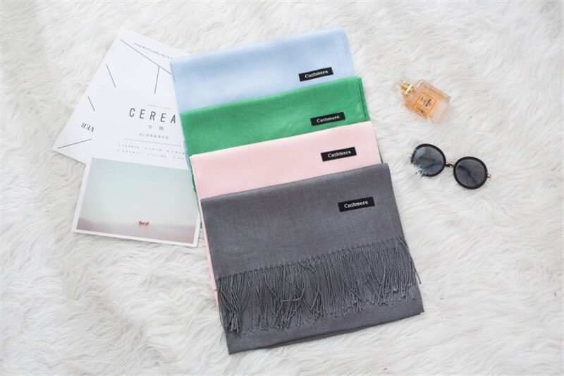 2020 fashion summer women scarf thin shawls and wraps lady solid female hijab stoles long cashmere pashmina foulard head scarves