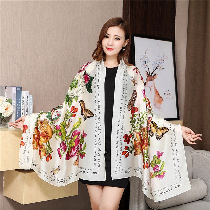 2020 Luxury Brand Women Scarf Autumn Silk Scarves Shawls Lady Wraps Soft Pashimina Foulard Female Echarpe Designer Stole Bandana