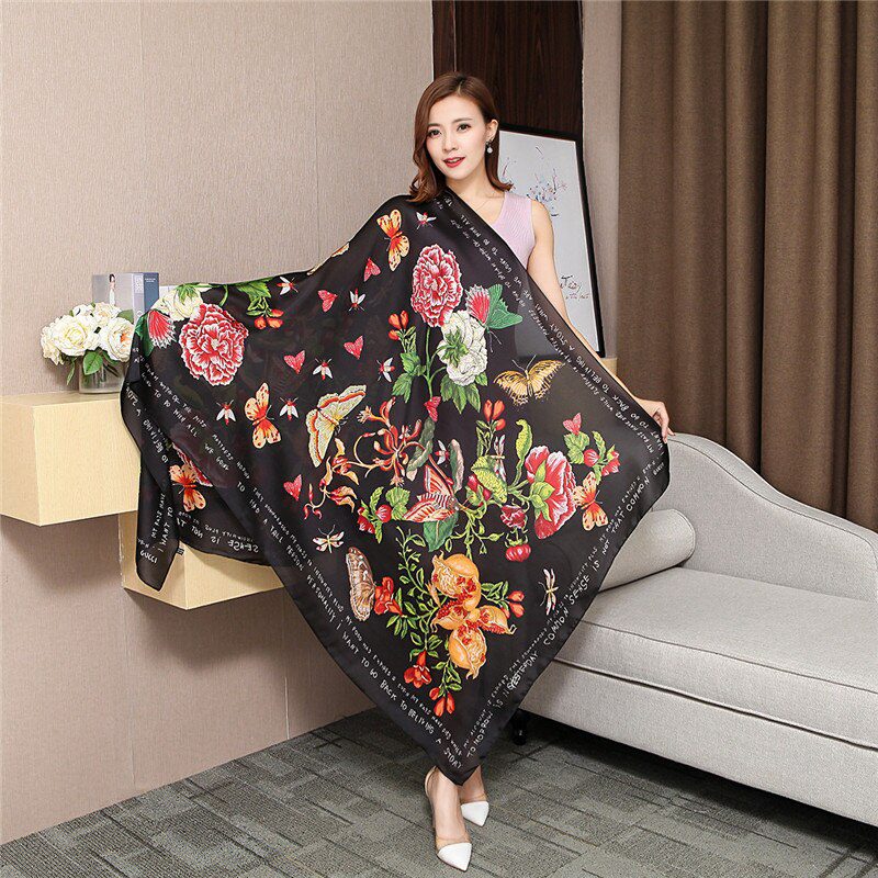 2020 Luxury Brand Women Scarf Autumn Silk Scarves Shawls Lady Wraps Soft Pashimina Foulard Female Echarpe Designer Stole Bandana