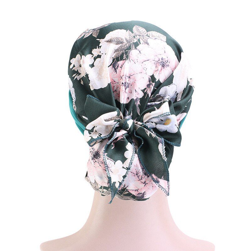 2020 fashion printed flowers women inner hijabs cap muslim head scarf turban bonnet ready to wear ladies wrap under hijab caps