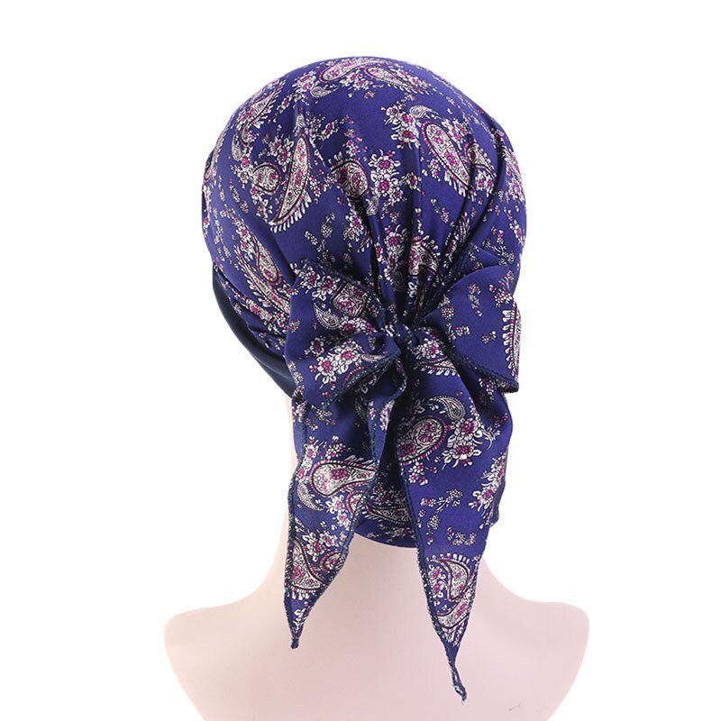 2020 fashion printed flowers women inner hijabs cap muslim head scarf turban bonnet ready to wear ladies wrap under hijab caps