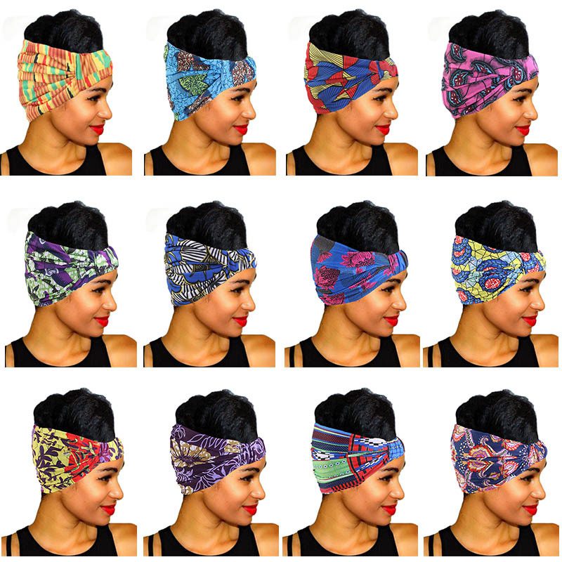 New Style African Printed Stretch Cotton Headband, Women's Sports Elastic Turban Scarf, Ladies Bandage Headgear Hair Accessories New Style African Printed Stretch Cotton Headband, Women's Sports Elastic Turban Scarf, Ladies Bandage Headgear Hair Accessories