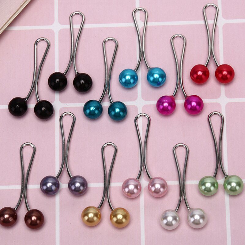 12pcs Headscarf Shawl Scarf Lady Muslim Scarf Hijab Clips Pearl Scarf Brooch Pin