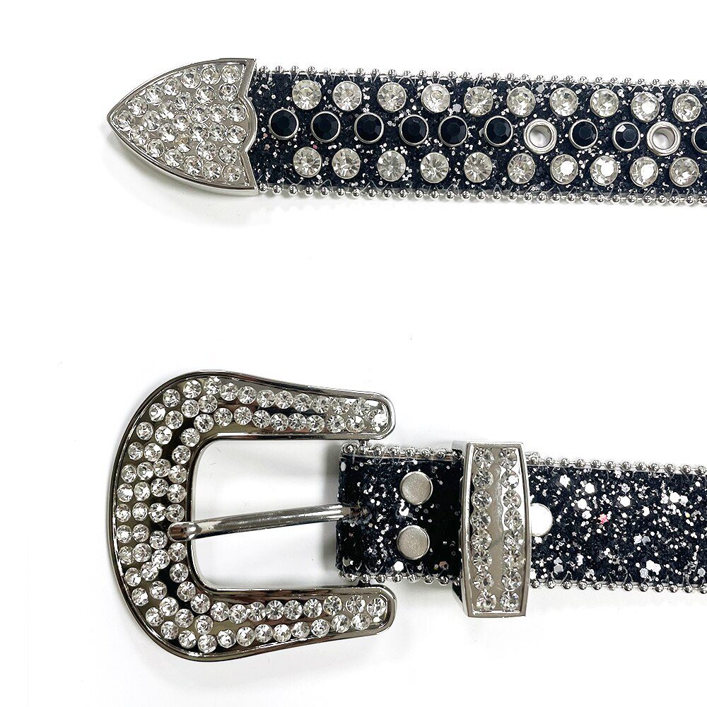 Western Cowgirl Cowboy Bling Bling Rhinestones Belt Quality Studded Belt For Women Men Fashion Cinto De Strass Ceinture Femme