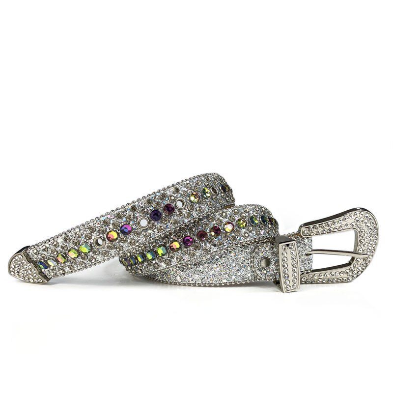 Western Cowgirl Cowboy Bling Bling Rhinestones Belt Quality Studded Belt For Women Men Fashion Cinto De Strass Ceinture Femme