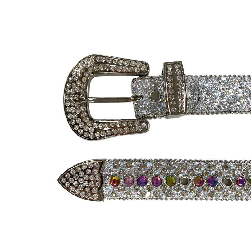 Western Cowgirl Cowboy Bling Bling Rhinestones Belt Quality Studded Belt For Women Men Fashion Cinto De Strass Ceinture Femme