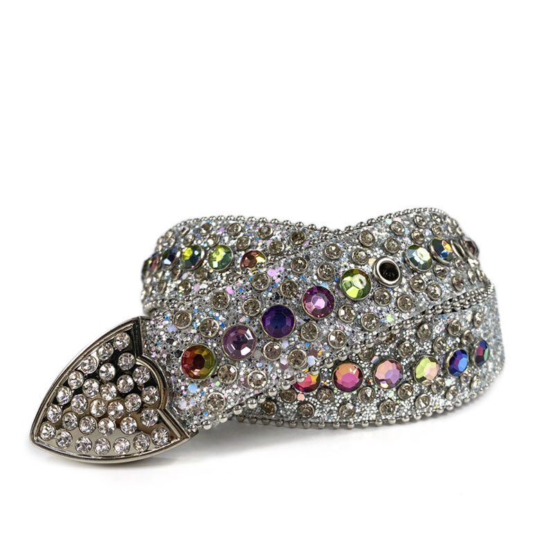 Western Cowgirl Cowboy Bling Bling Rhinestones Belt Quality Studded Belt For Women Men Fashion Cinto De Strass Ceinture Femme