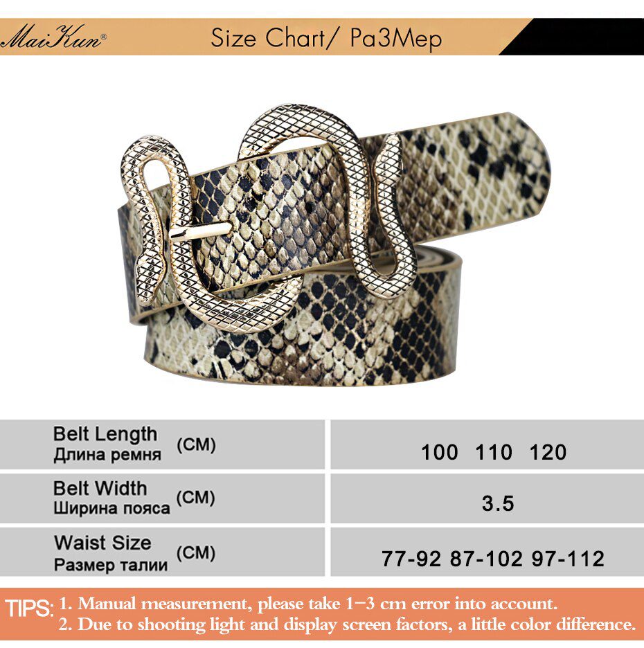 Maikun Belts for Women Snake Shape Pin Buckle Belt High Quality PU Leather Women Belt Maikun Belts for Women Snake Shape Pin Buckle Belt High Quality PU Leather Women Belt