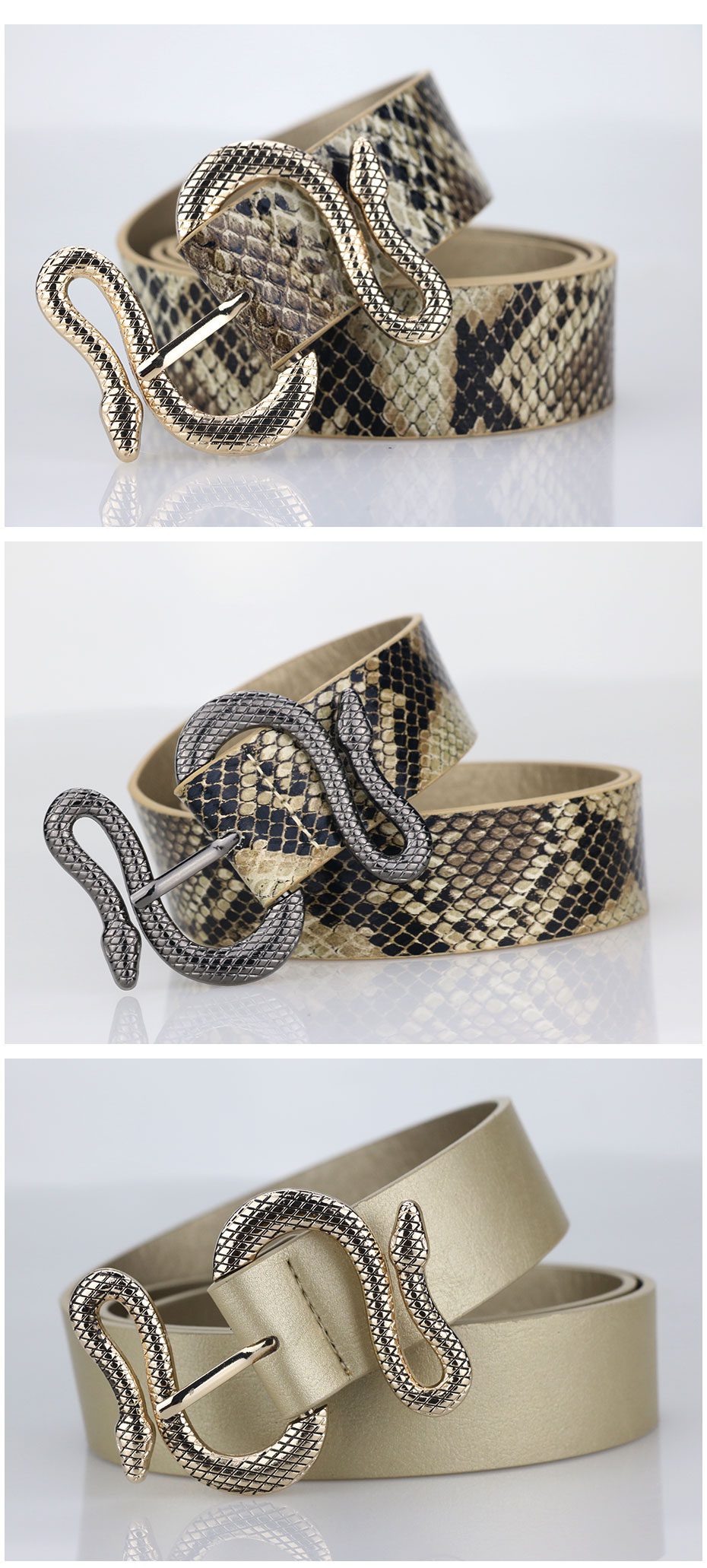Maikun Belts for Women Snake Shape Pin Buckle Belt High Quality PU Leather Women Belt Maikun Belts for Women Snake Shape Pin Buckle Belt High Quality PU Leather Women Belt