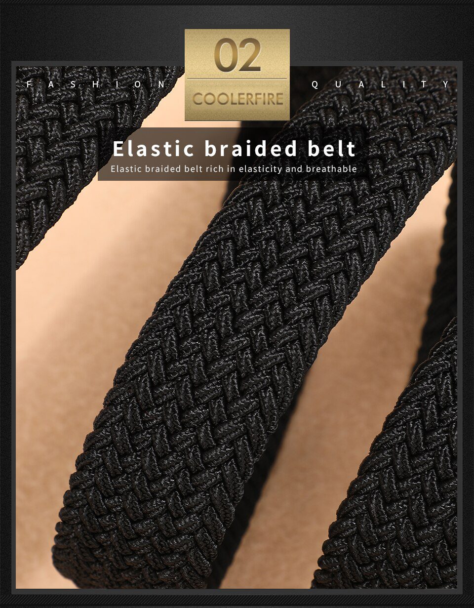 Men Women Casual Knitted Belt Woven Canvas Elastic Expandable Braided Stretch Belts Plain Webbing strap