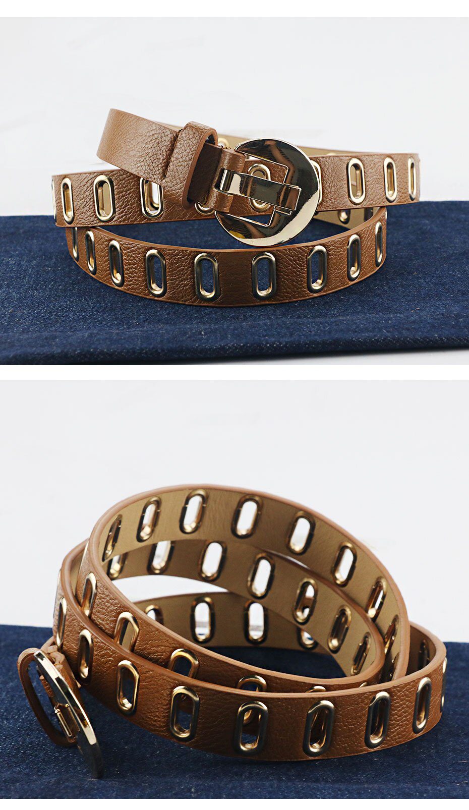 Maikun New Grunge Women&nbsp;Belt Adjustable Hole Grunge Punk Belts for Women Alloy Pin Buckle Leather&nbsp;Belt&nbsp;for&nbsp;Pants&nbsp;Dresses