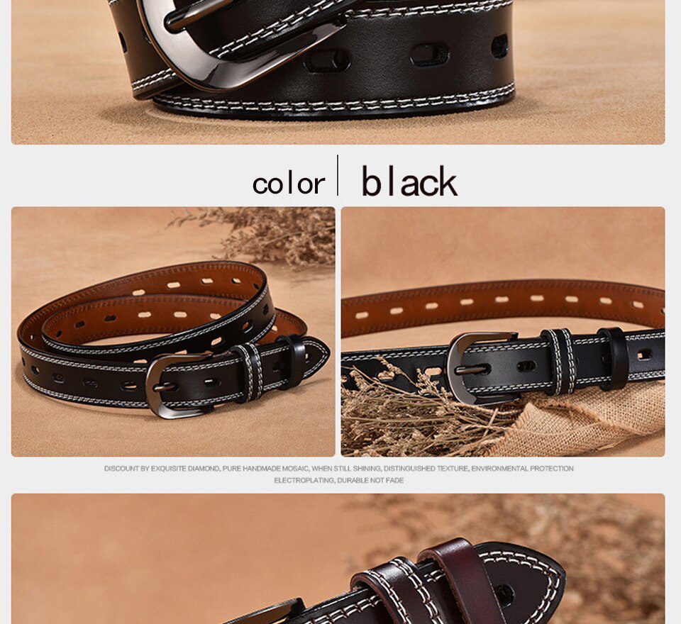 Women Genuine Leather Belt For Female Strap Casual All-match Ladies Adjustable Belts Designer High Quality Brand