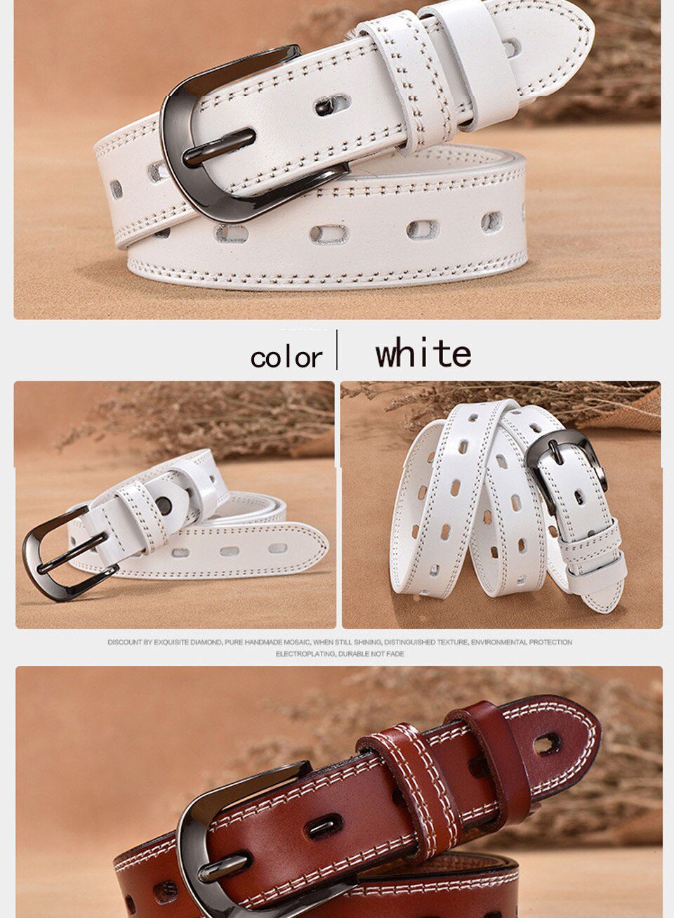 Women Genuine Leather Belt For Female Strap Casual All-match Ladies Adjustable Belts Designer High Quality Brand