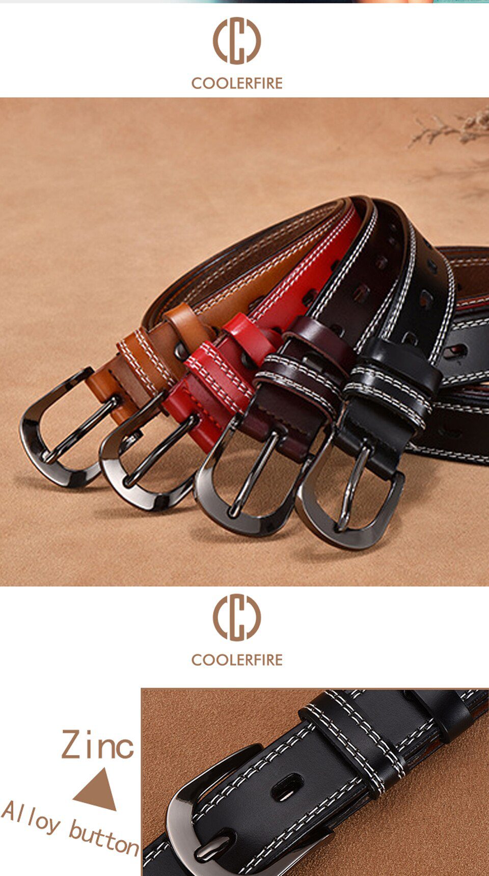 Women Genuine Leather Belt For Female Strap Casual All-match Ladies Adjustable Belts Designer High Quality Brand