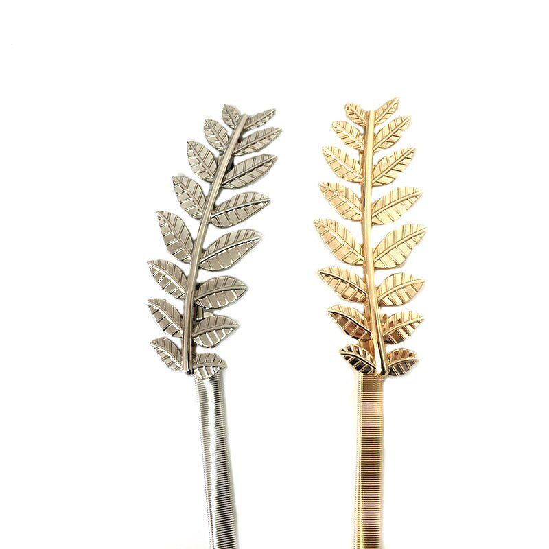 Flower Leaf Shape Belts For Women Wedding Designer Elastic Girl Stretch Skinny Waist Belt Cummerbunds Metal Female Belt ceinture