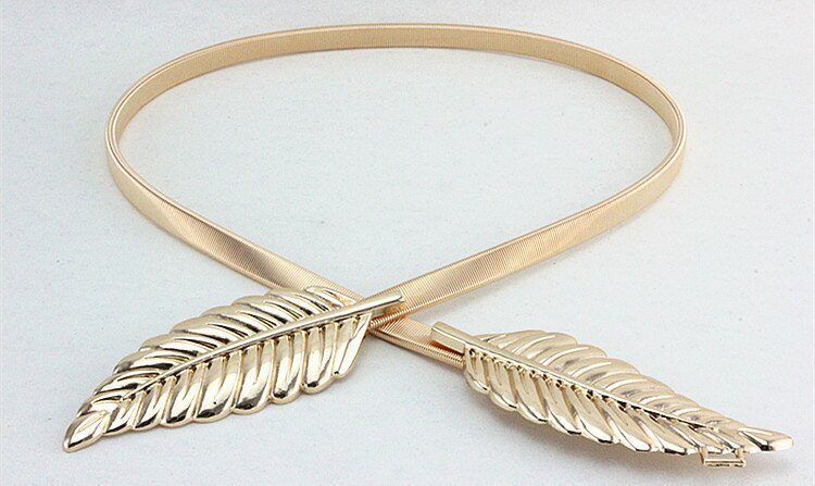 Flower Leaf Shape Belts For Women Wedding Designer Elastic Girl Stretch Skinny Waist Belt Cummerbunds Metal Female Belt ceinture