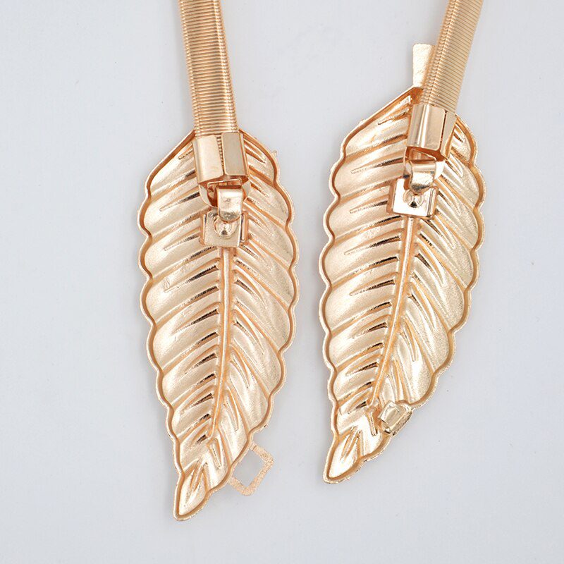 Flower Leaf Shape Belts For Women Wedding Designer Elastic Girl Stretch Skinny Waist Belt Cummerbunds Metal Female Belt ceinture