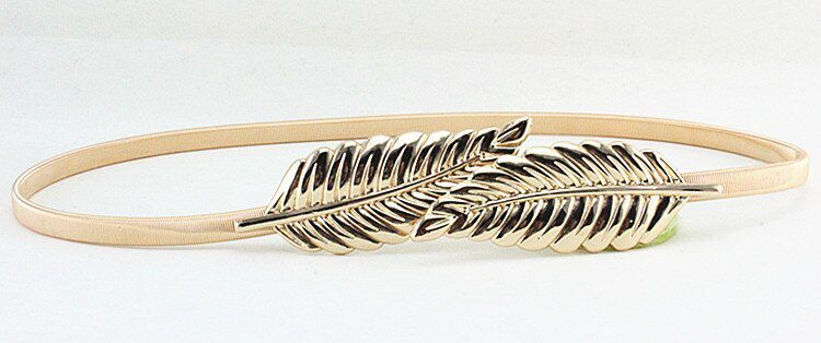 Flower Leaf Shape Belts For Women Wedding Designer Elastic Girl Stretch Skinny Waist Belt Cummerbunds Metal Female Belt ceinture