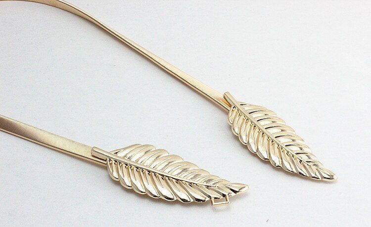 Flower Leaf Shape Belts For Women Wedding Designer Elastic Girl Stretch Skinny Waist Belt Cummerbunds Metal Female Belt ceinture