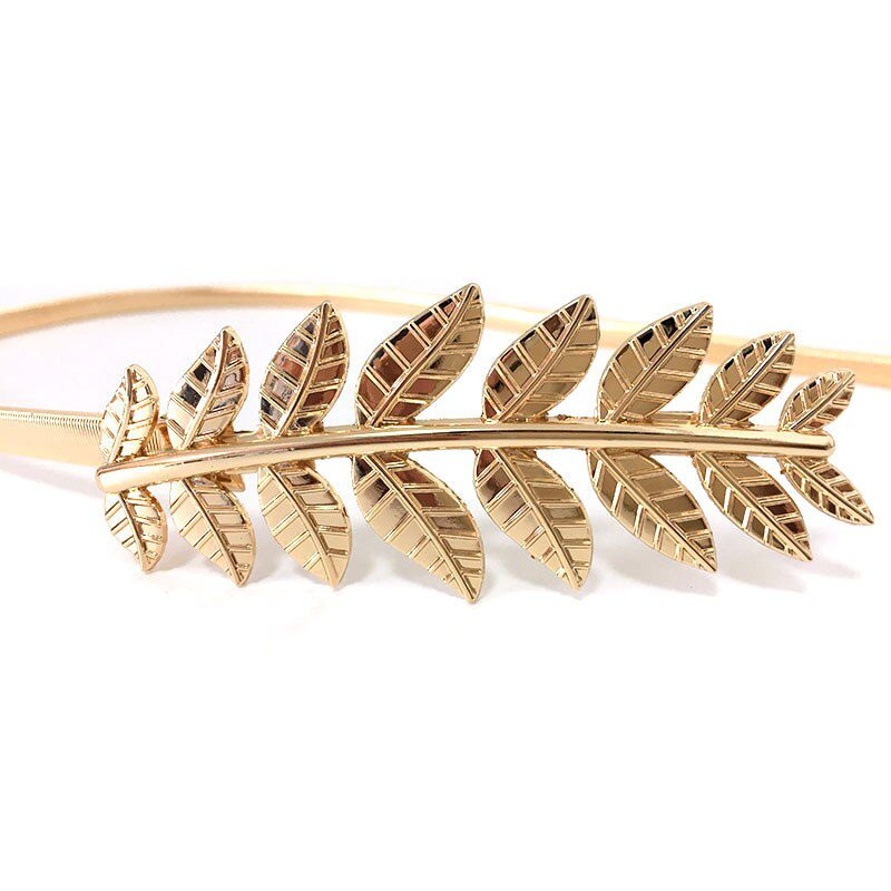 Flower Leaf Shape Belts For Women Wedding Designer Elastic Girl Stretch Skinny Waist Belt Cummerbunds Metal Female Belt ceinture
