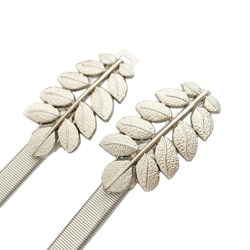 Flower Leaf Shape Belts For Women Wedding Designer Elastic Girl Stretch Skinny Waist Belt Cummerbunds Metal Female Belt ceinture