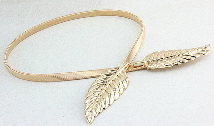 Flower Leaf Shape Belts For Women Wedding Designer Elastic Girl Stretch Skinny Waist Belt Cummerbunds Metal Female Belt ceinture