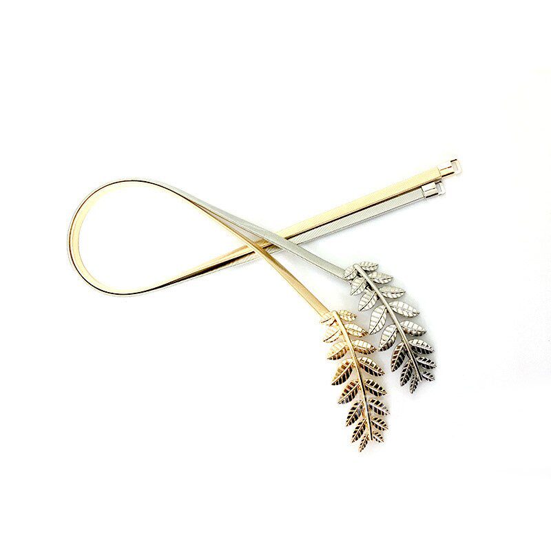 Flower Leaf Shape Belts For Women Wedding Designer Elastic Girl Stretch Skinny Waist Belt Cummerbunds Metal Female Belt ceinture